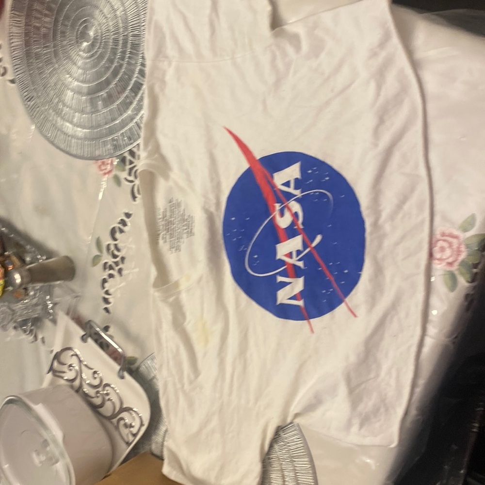 Chemistry Crop top , White , Red and Blue
